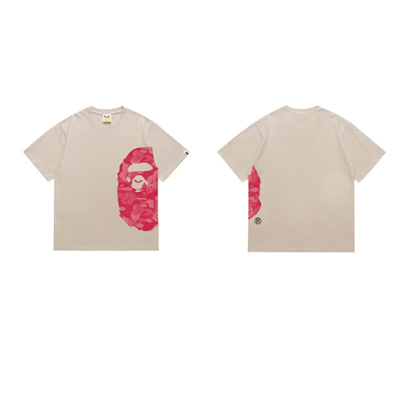 Bathing Shark and ape head print T Shirts NextBlock