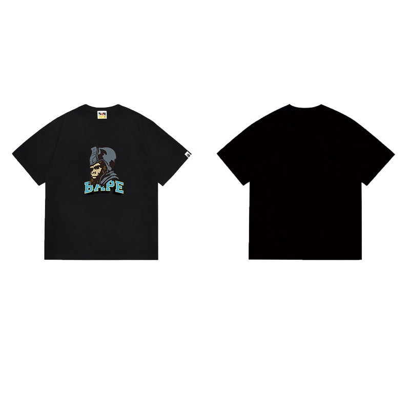 Bathing Shark and ape head print T Shirts NextBlock