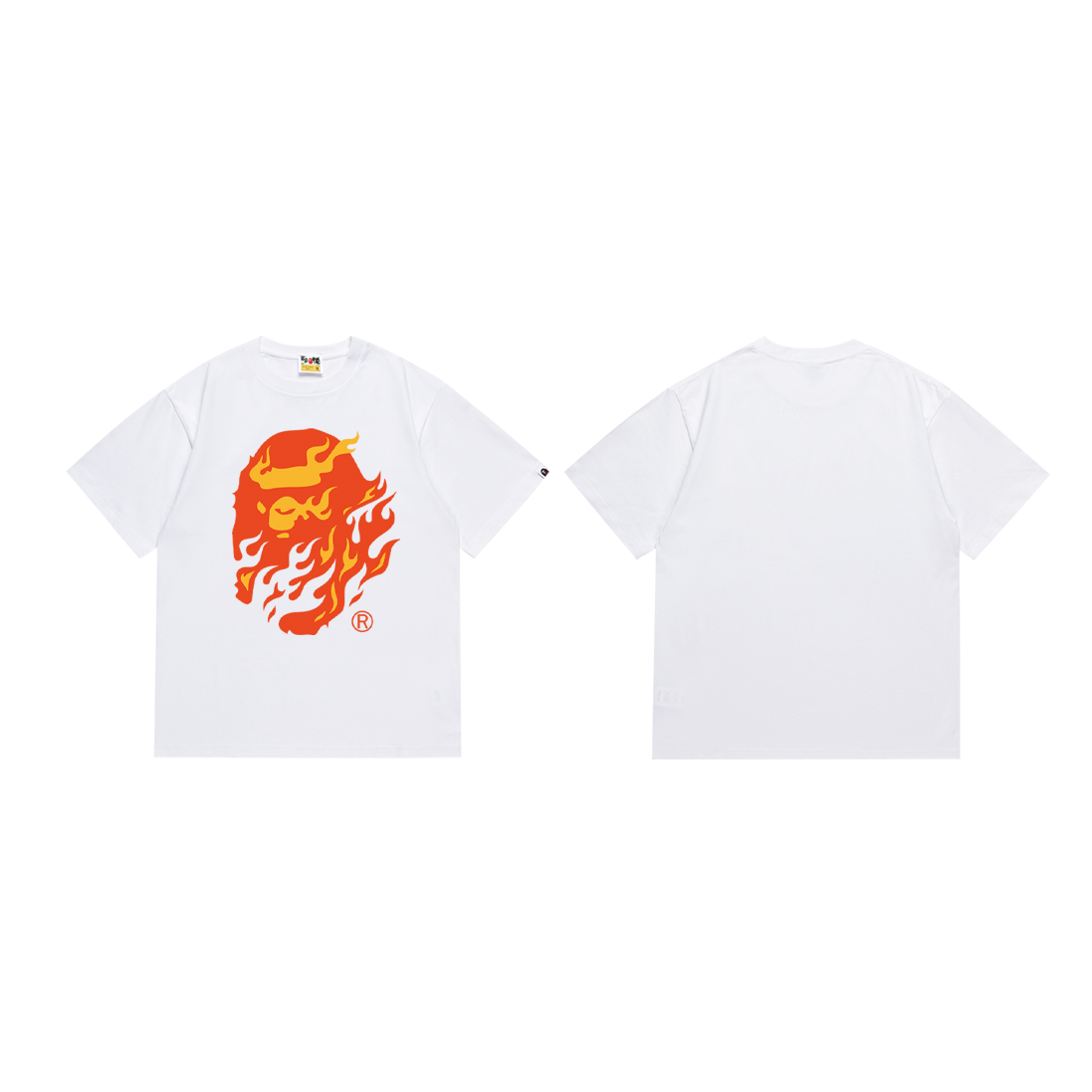 Bathing Shark and ape head print T-Shirt NextBlock