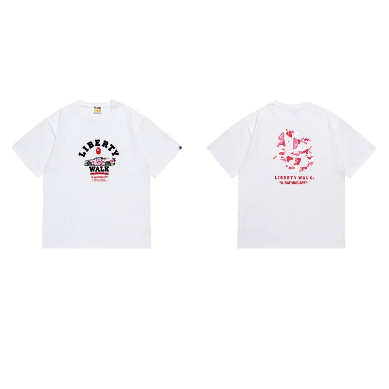 Bathing Shark and ape head print T Shirts NextBlock