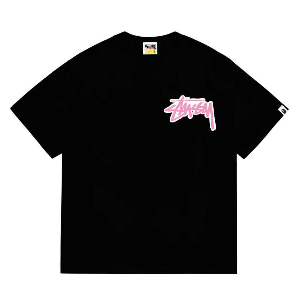 Bathing Shark and ape head print T-Shirt NextBlock