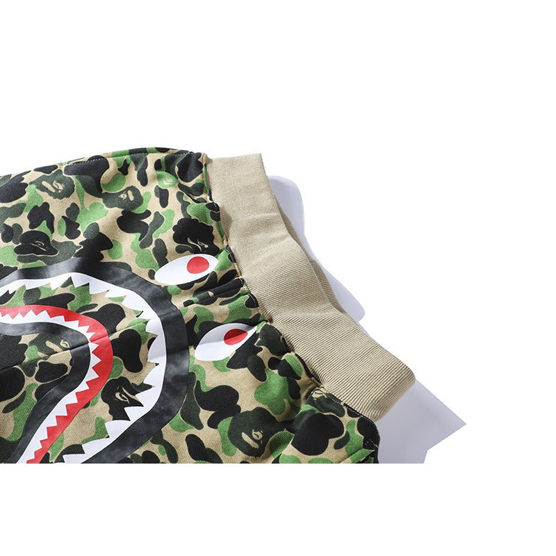 Bathing Shark and ape head print Shorts Camo Alphabet Shark WGM print beach pants NextBlock