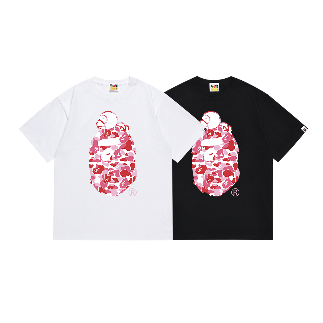 Bathing Shark and ape head print T-Shirt NextBlock
