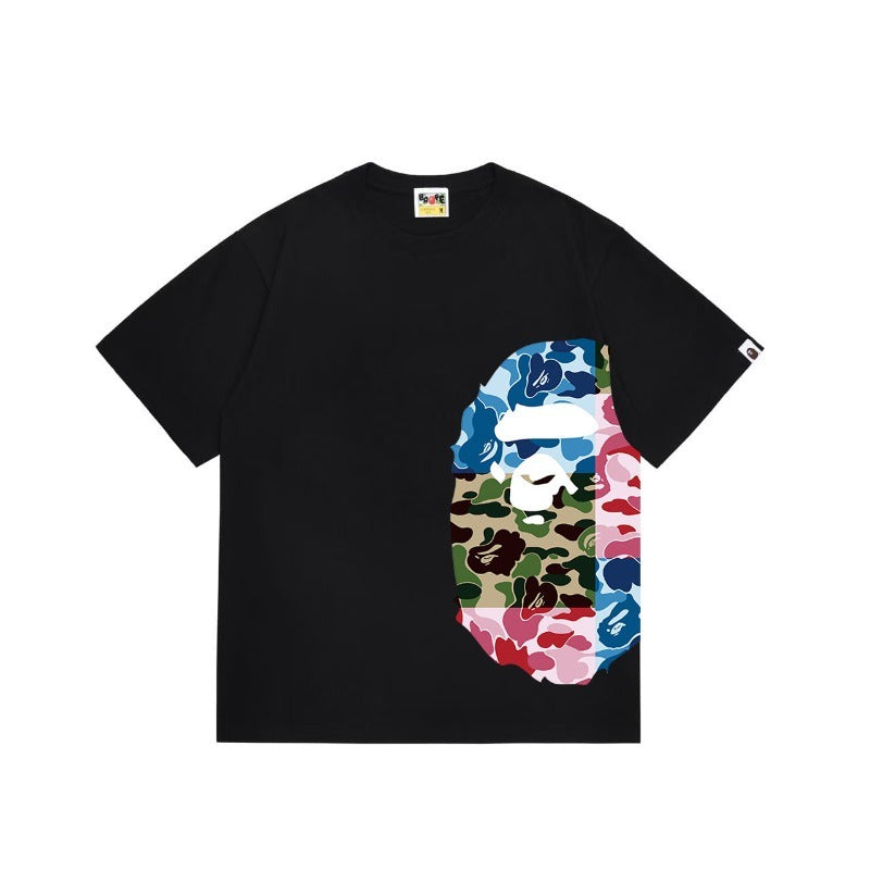 Bathing Shark and ape head print T Shirts NextBlock