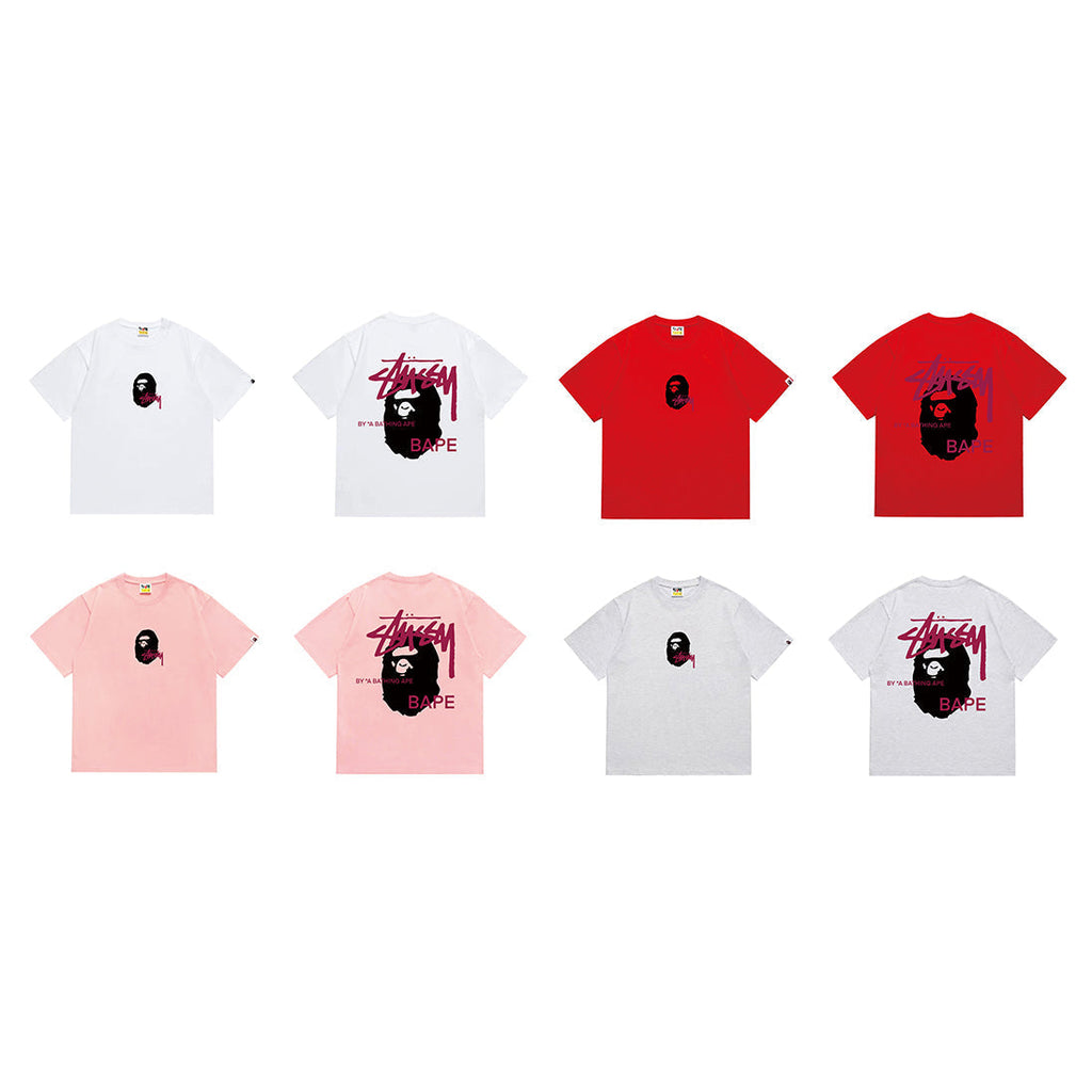 Bathing Shark and ape head print T-Shirt NextBlock