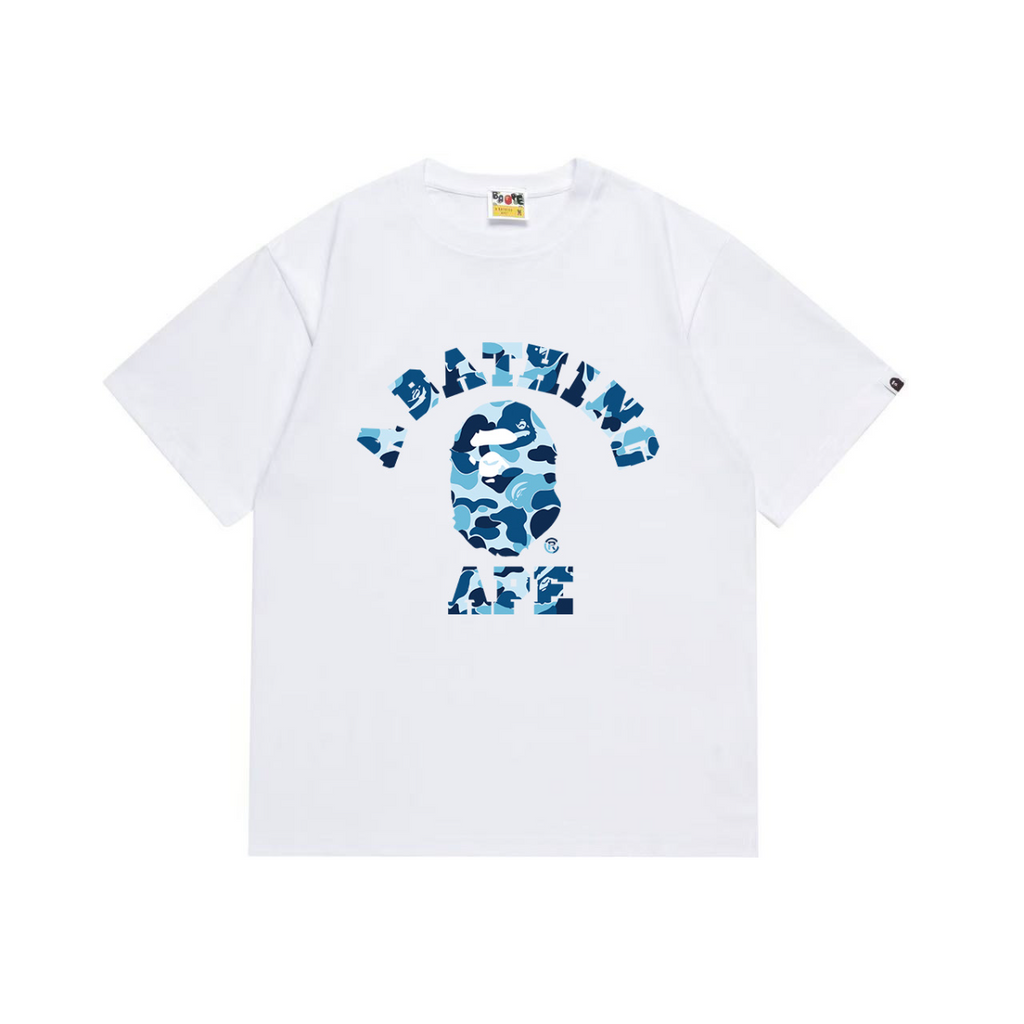 Bathing Shark and ape head print T-Shirt NextBlock