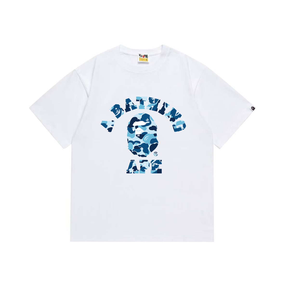 Bathing Shark and ape head print T-Shirt NextBlock