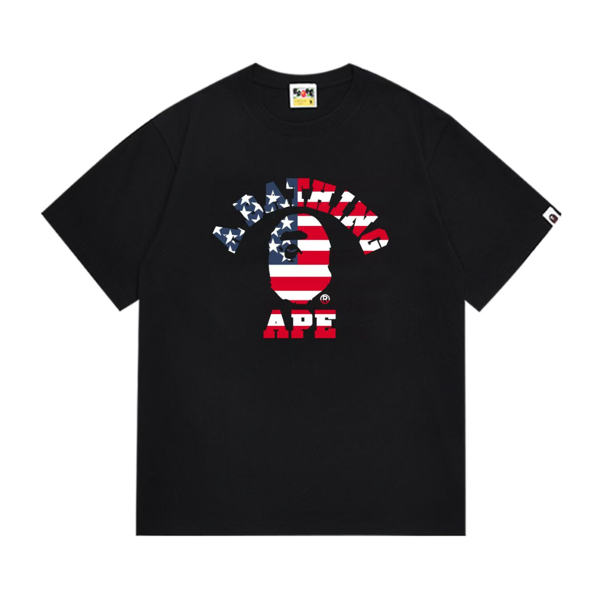 Bathing Shark and ape head print T-Shirt NextBlock