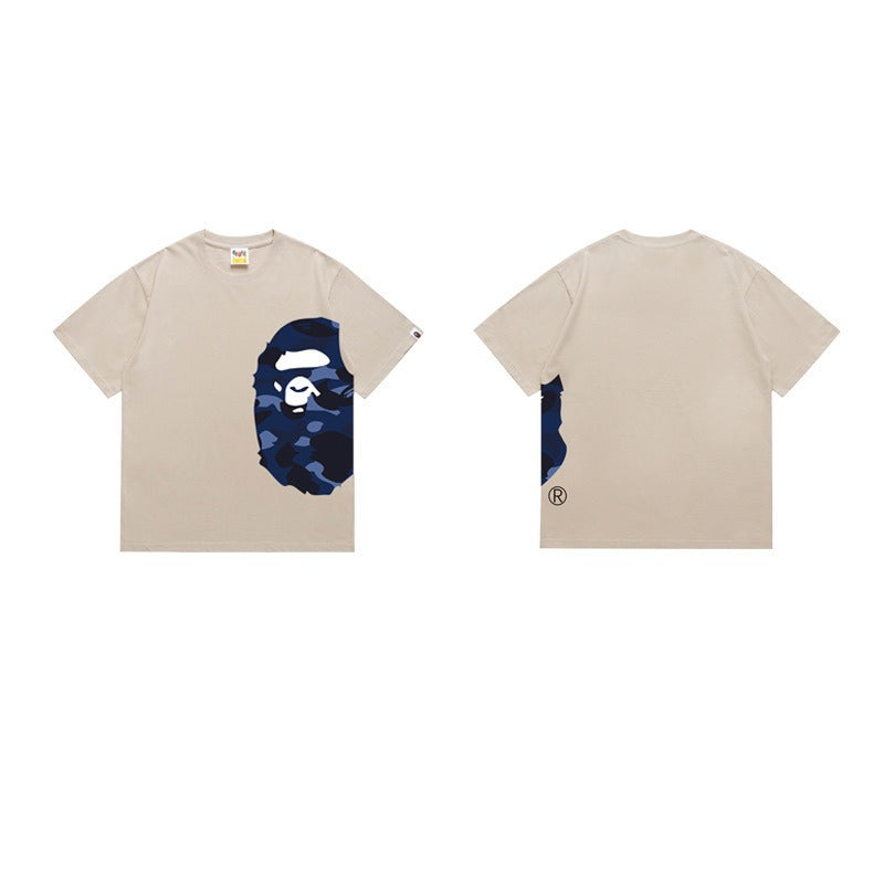 Bathing Shark and ape head print T Shirts NextBlock