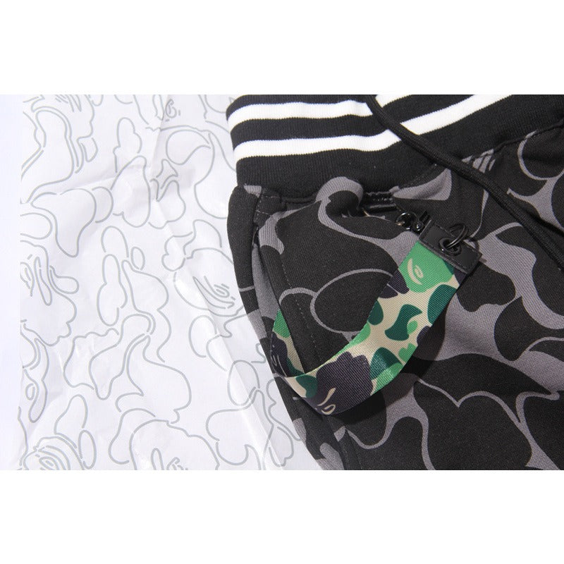 Bathing Shark and ape head print Shorts camouflage alphabet shark shorts men cotton terry lightning NextBlock