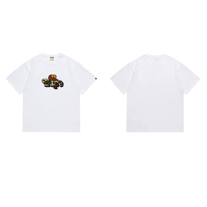 Bathing Shark and ape head print T Shirts NextBlock