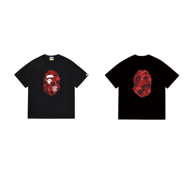 Bathing Shark and ape head print T Shirts NextBlock