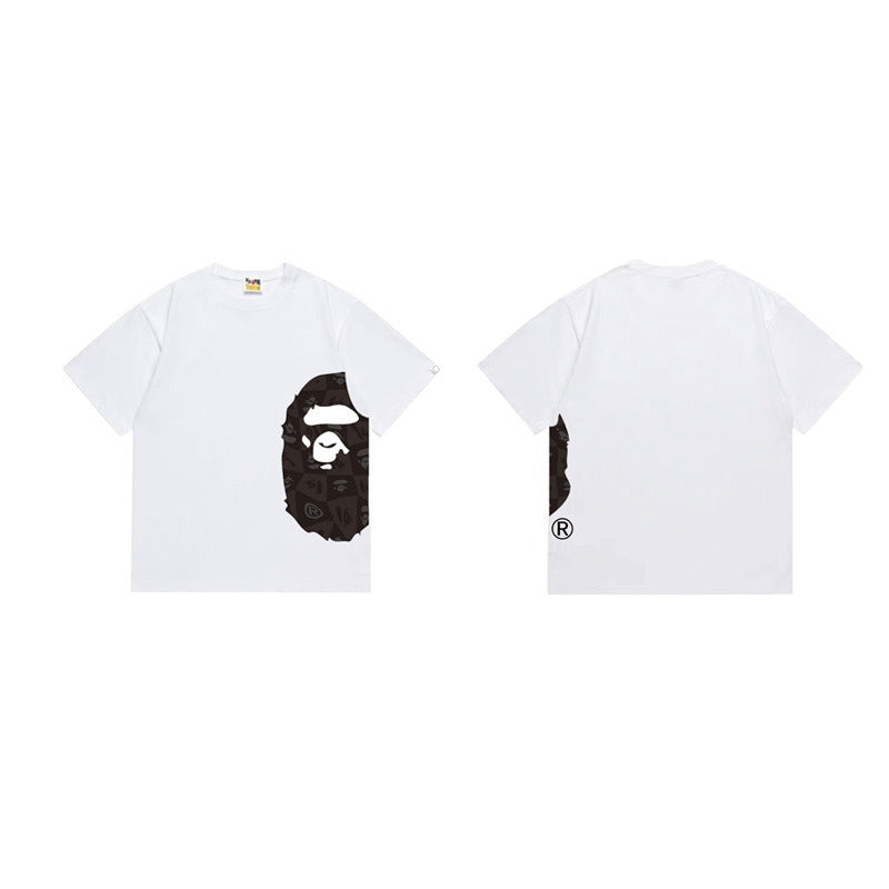 Bathing Shark and ape head print T Shirts NextBlock