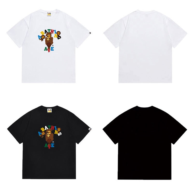 Bathing Shark and ape head print T Shirts NextBlock