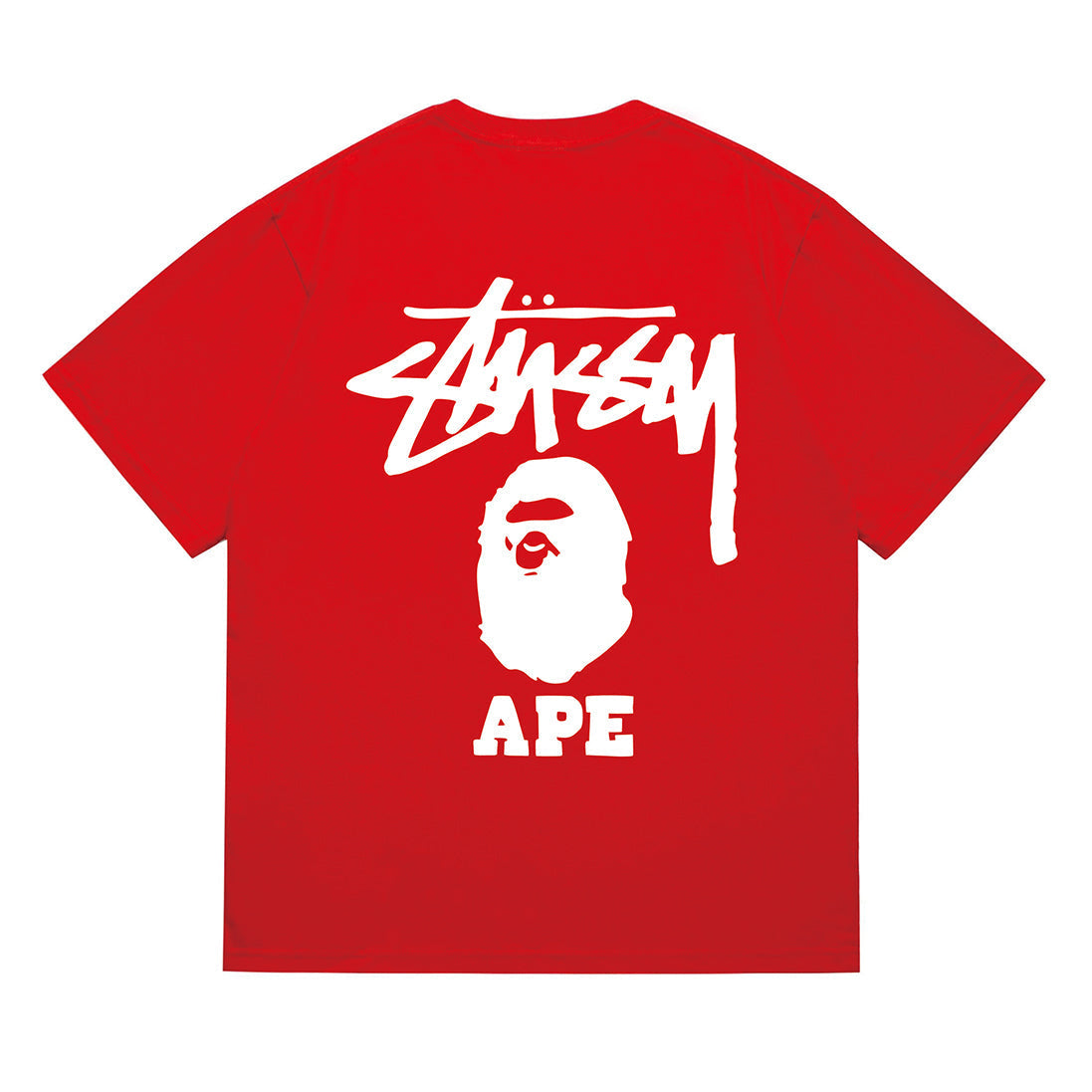 Bathing Shark and ape head print T-Shirt NextBlock