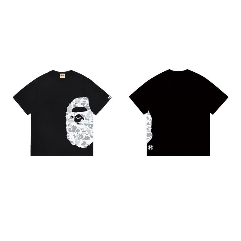 Bathing Shark and ape head print T Shirts NextBlock