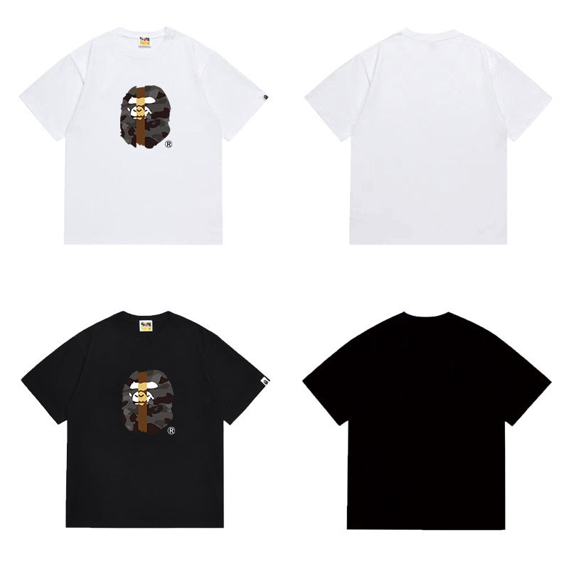 Bathing Shark and ape head print T Shirts NextBlock