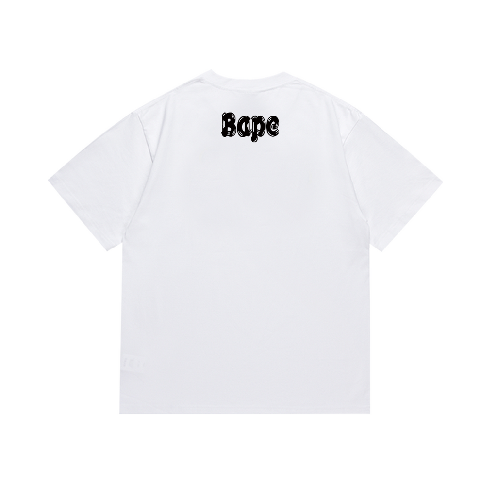 Bathing Shark and ape head print T-Shirt NextBlock