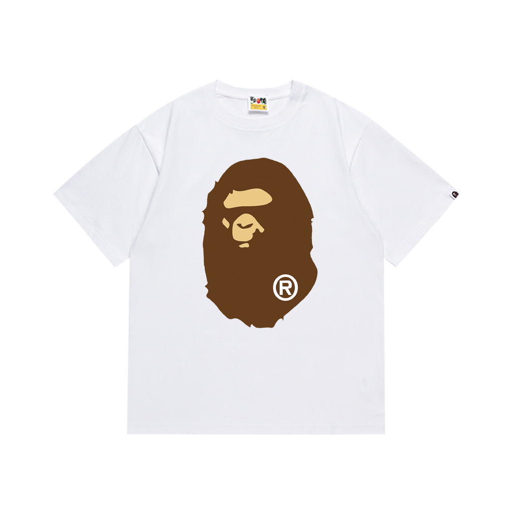 Bathing Shark and ape head print T-Shirt NextBlock