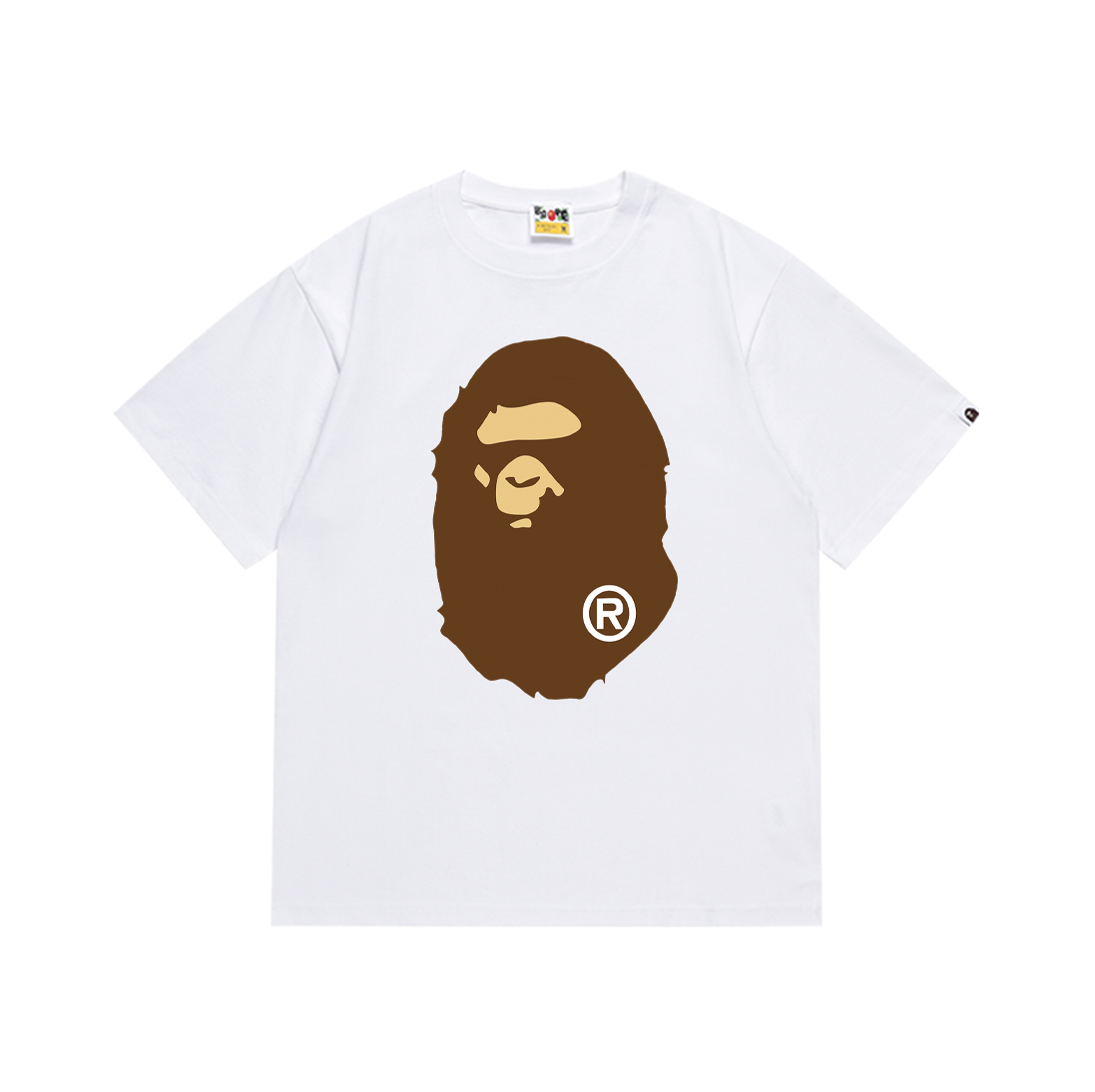 Bathing Shark and ape head print T-Shirt NextBlock