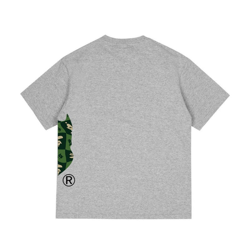 Bathing Shark and ape head print T Shirts NextBlock