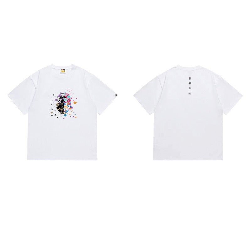 Bathing Shark and ape head print T Shirts NextBlock
