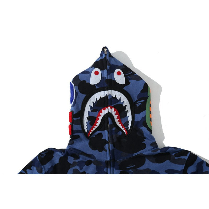 Ape Hoodie Classic Camo Shark Hooded Cardigan Zip Embroidery NextBlock