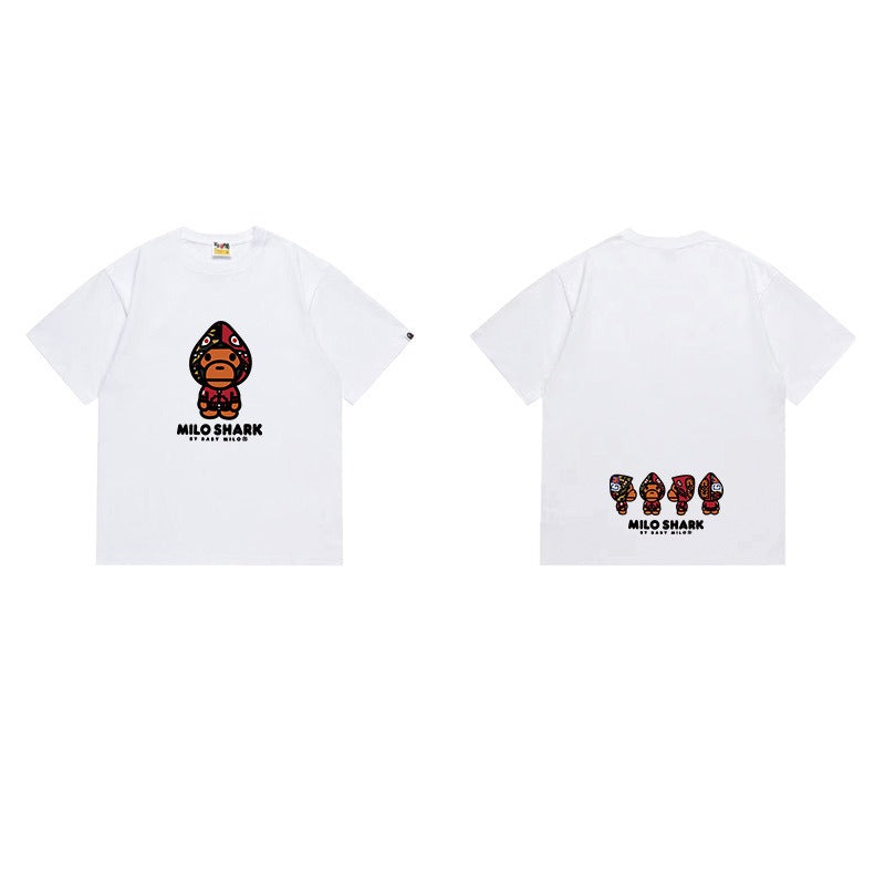 Bathing Shark and ape head print T Shirts NextBlock
