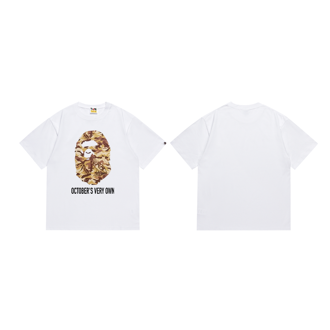 Bathing Shark and ape head print T-Shirt NextBlock