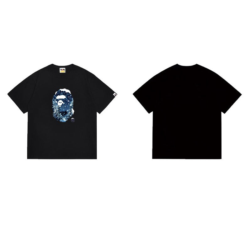 Bathing Shark and ape head print T Shirts NextBlock
