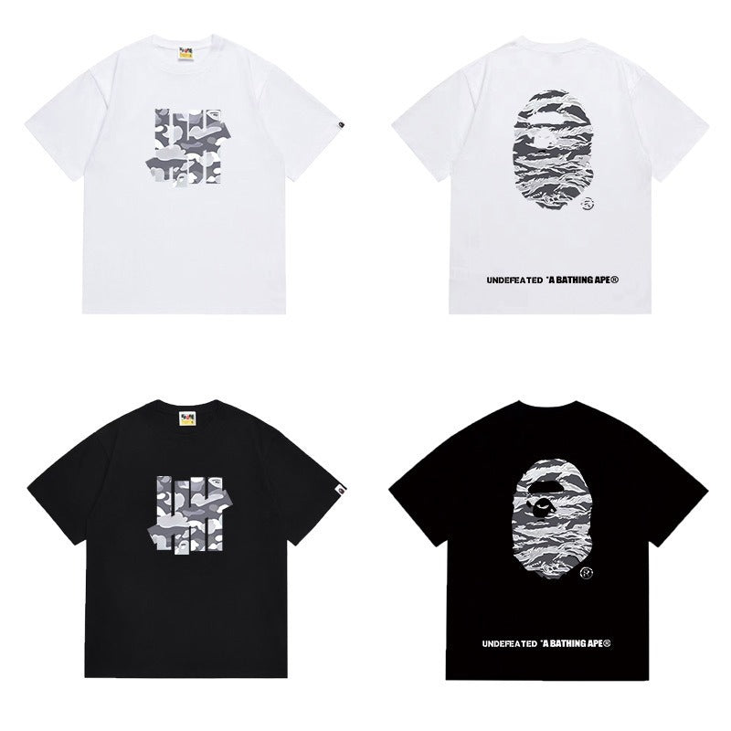 Bathing Shark and ape head print T Shirts NextBlock