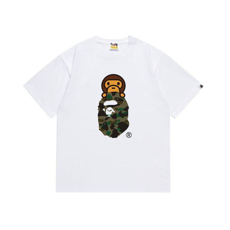Bathing Shark and ape head print T Shirts NextBlock