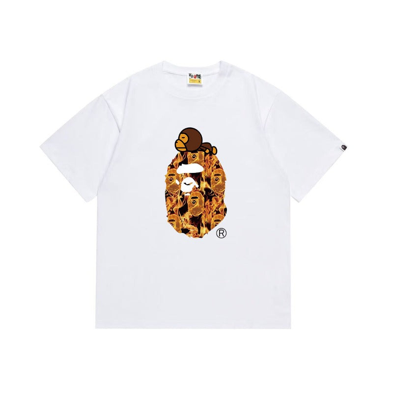 Bathing Shark and ape head print T Shirts NextBlock