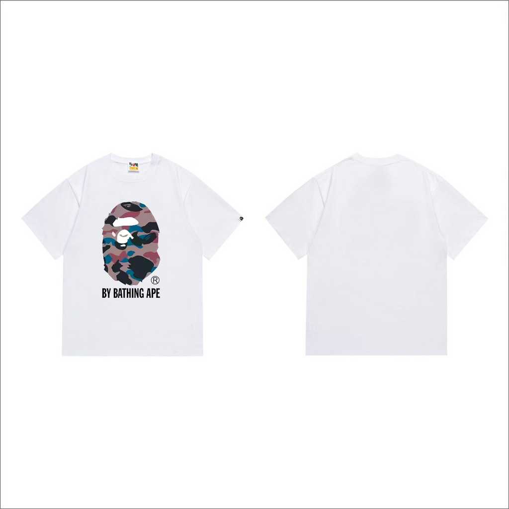 Bathing Shark and ape head print T-Shirt NextBlock