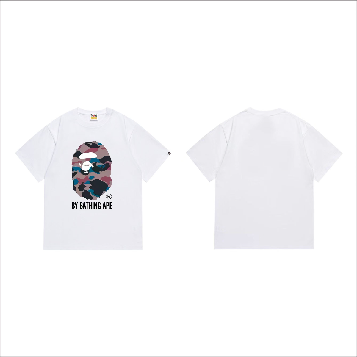 Bathing Shark and ape head print T-Shirt NextBlock