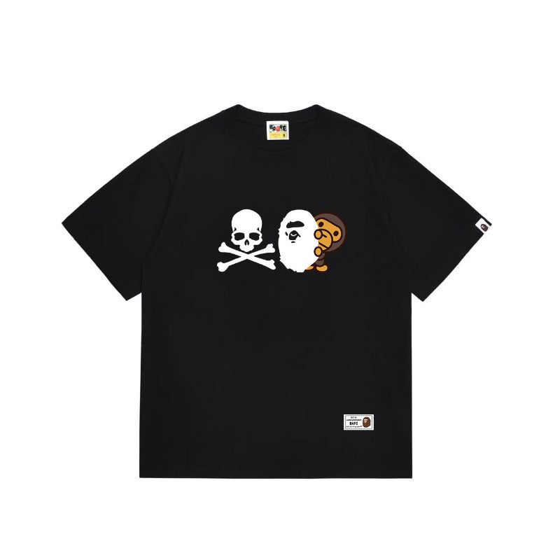 Bathing Shark and ape head print T Shirts NextBlock