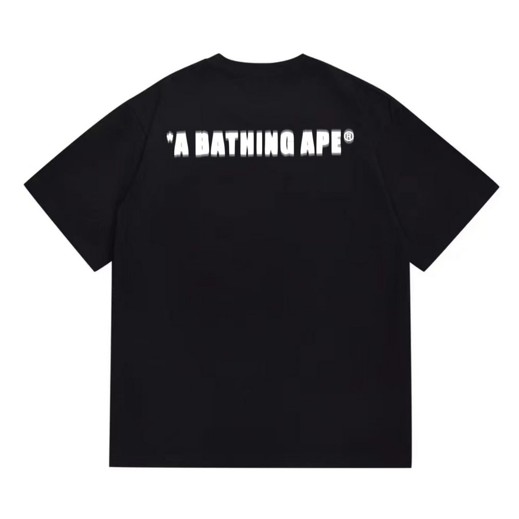 Bathing Shark and ape head print T-Shirt NextBlock