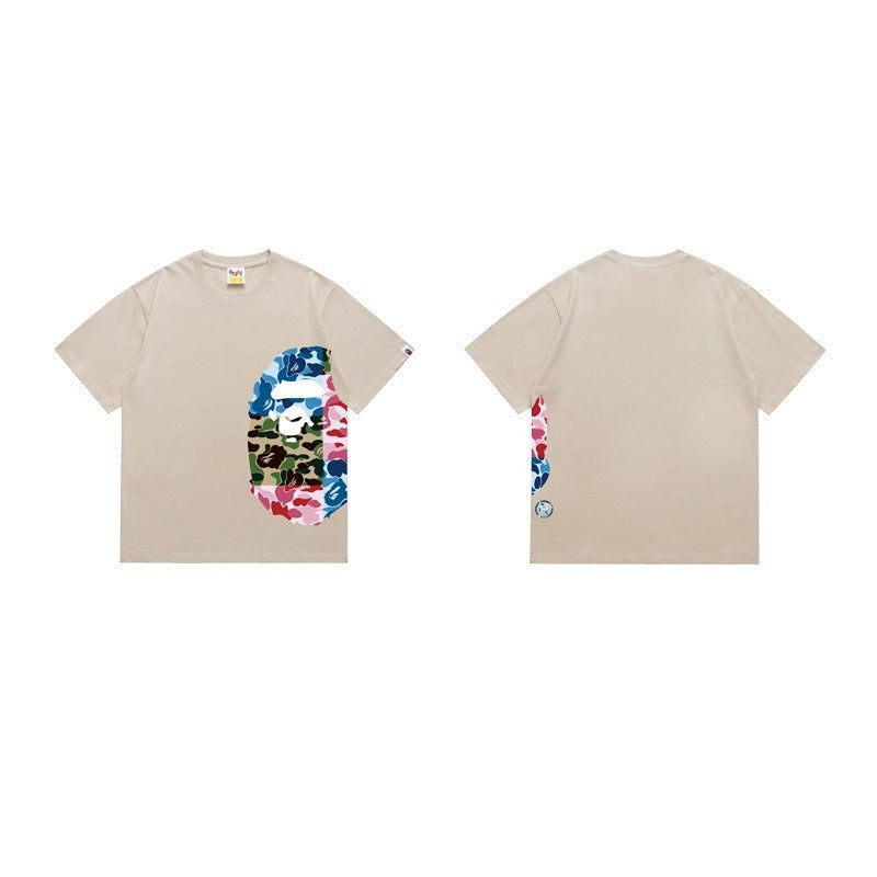 Bathing Shark and ape head print T Shirts NextBlock