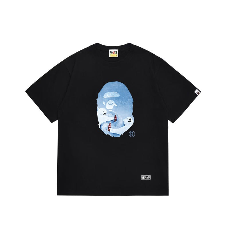 Bathing Shark and ape head print T Shirts NextBlock