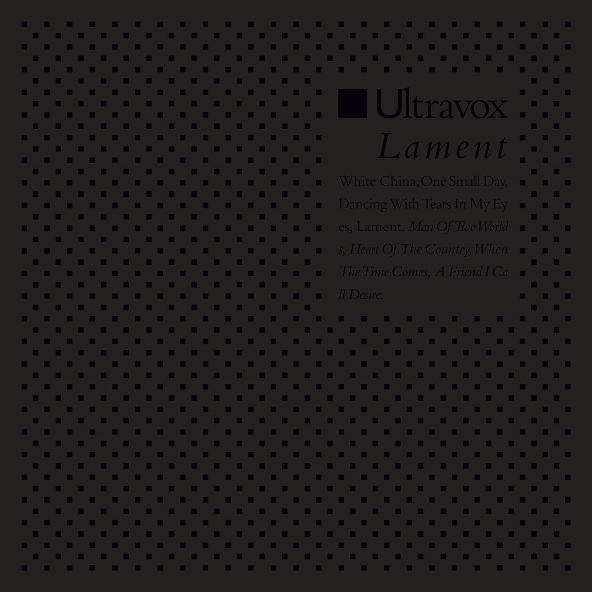 Ultravox - Lament (2xLP, half-speed remaster, etched vinyl)