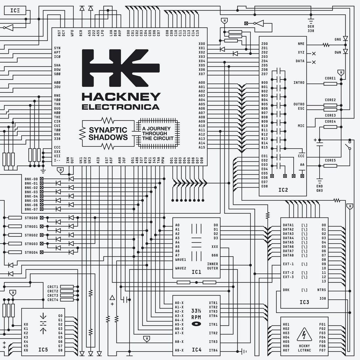 Hackney Electronica - Synaptic Shadows: A Journey Through The Circuit (12")